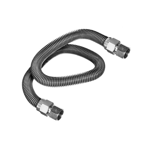 Flextron Gas Line Hose 5/8'' O.D. x 48'' Length with 1/2" FIP Fittings, Stainless Steel Flexible Connector FTGC-SS12-48B - main